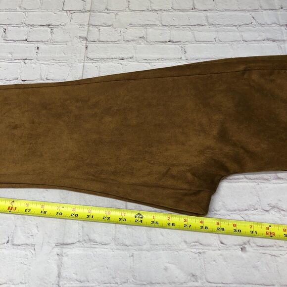 J Jill Women Faux Suede Pants Size 14 Brown Polyester Blend M212 -21 - Picture 6 of 16